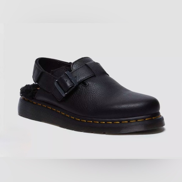 Dr Martens Jorge II Ambassador Black Faux Fur Sling Back...